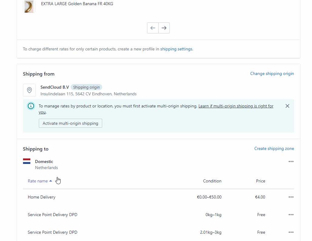Setting up shipping methods in Shopify Sendcloud Help Center