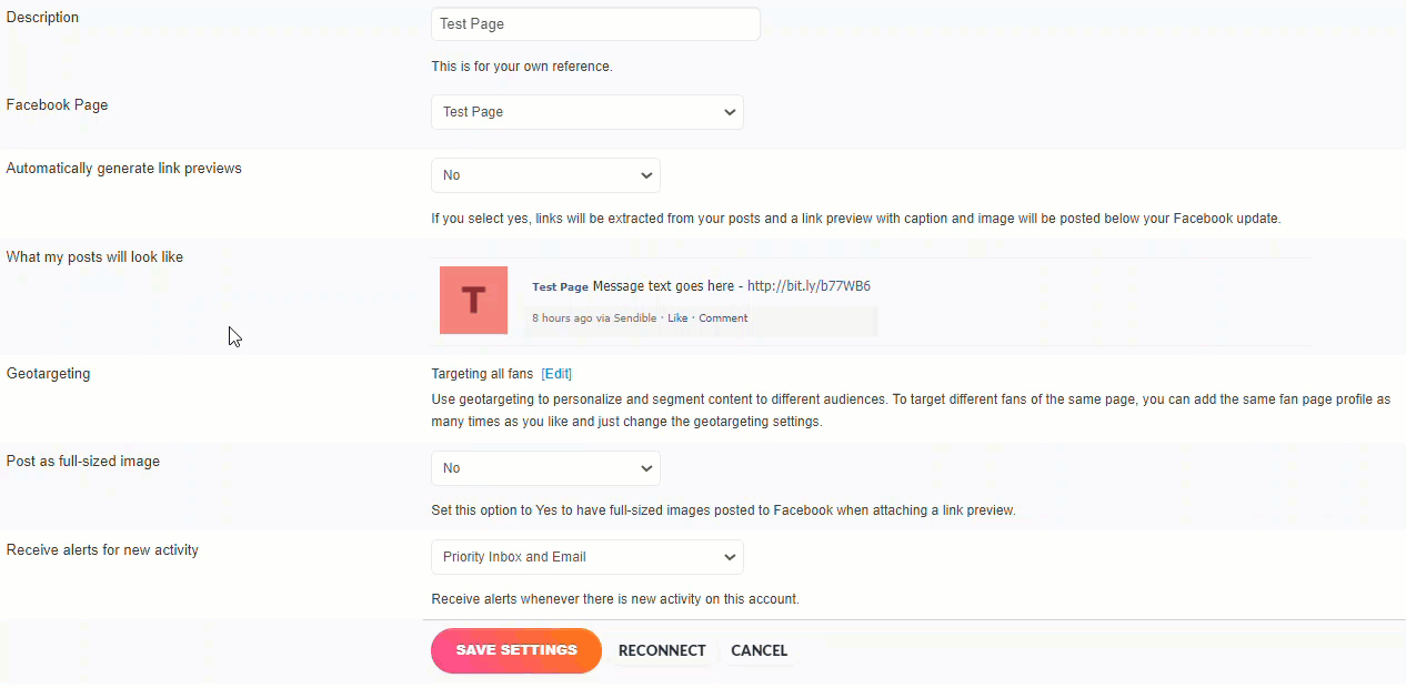 Add a Facebook Page profile Sendible Support