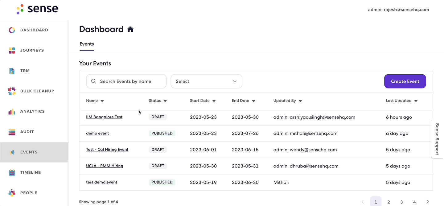 Sense Events SenseHQ