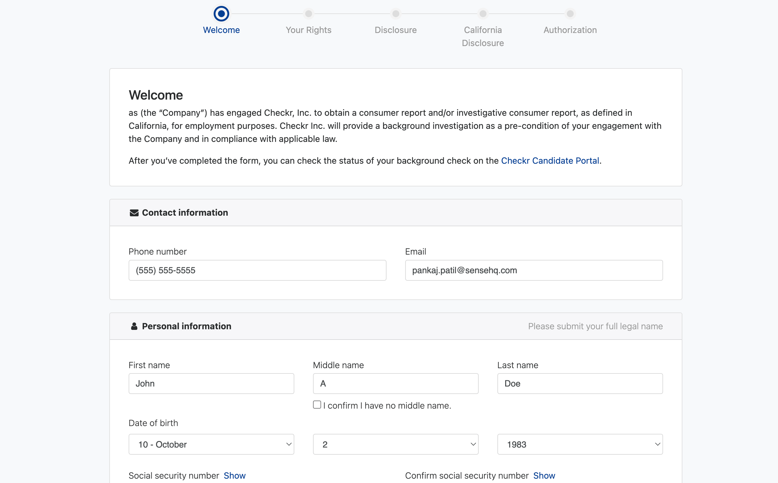 Integration of Checkr Background Verification SenseHQ