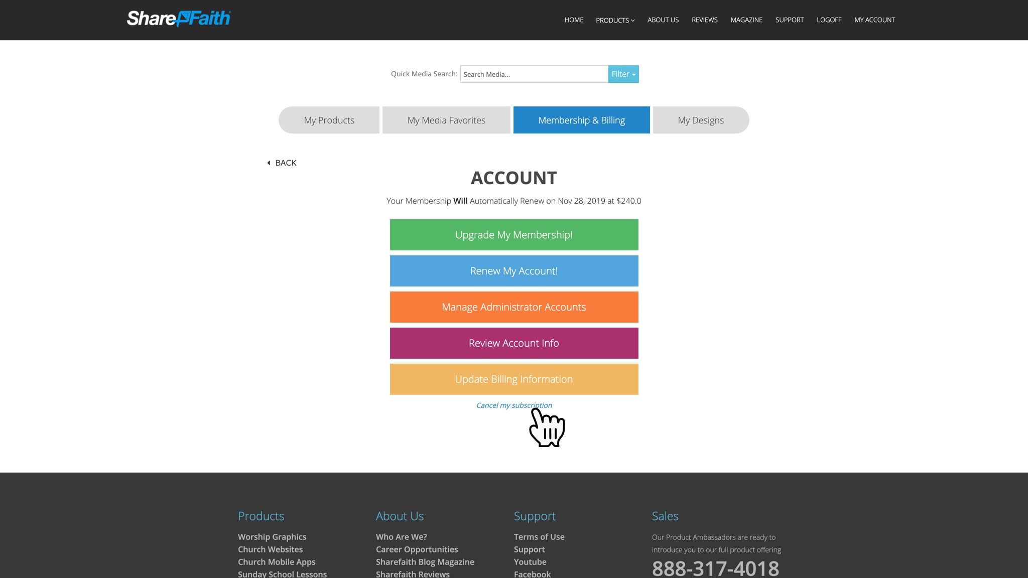 Sharefaith Membership and Billing How to Cancel Your Membership