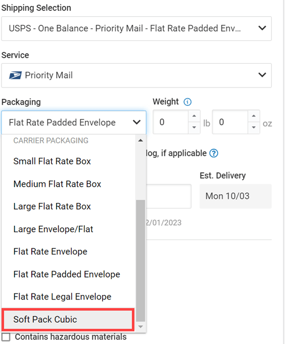 How do I use a USPS Priority Mail Tyvek Envelope with ShippingEasy