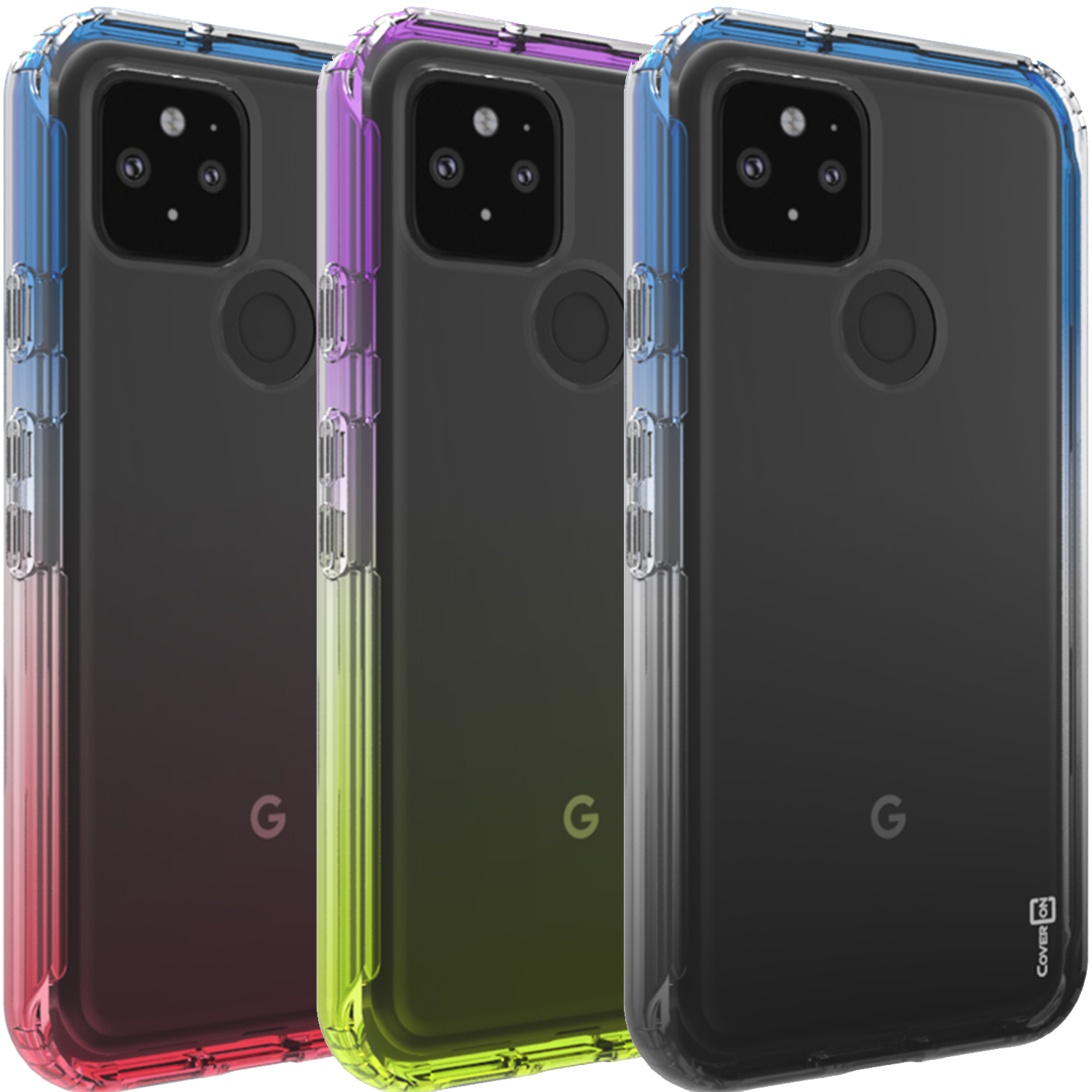 Full Body Gradient Shockproof Phone Case For Google Pixel 4a 5G Clear