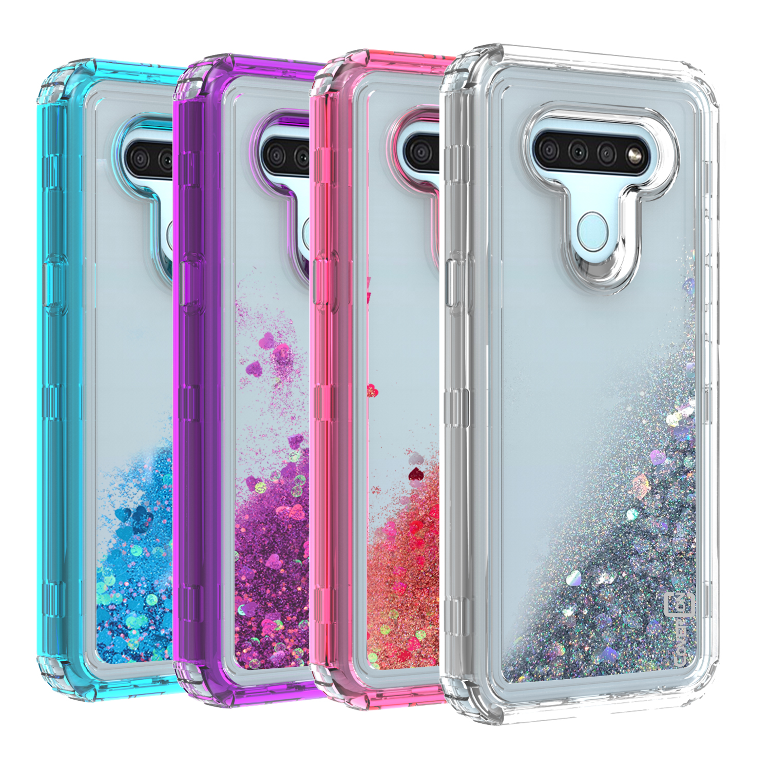 CoverON LG K51 / Reflect Phone Case Liquid Bling Sand Glitter + Screen