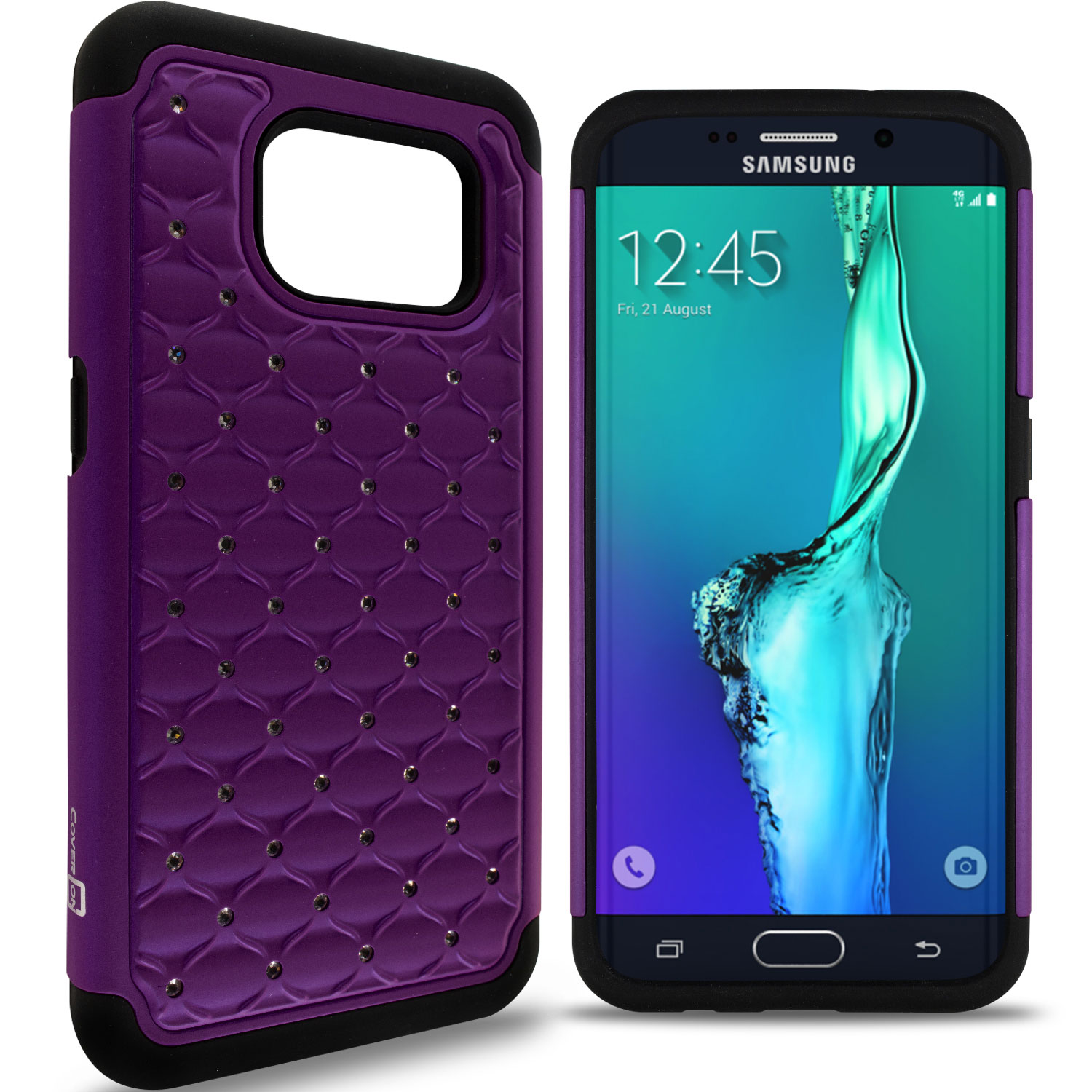 For Samsung Galaxy S7 Edge Case Purple / Black Hybrid