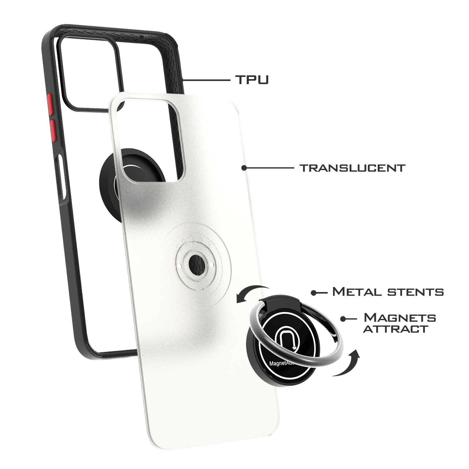 For Apple iPhone 11 Pro Max Credit Card Holder Slot Phone Case with