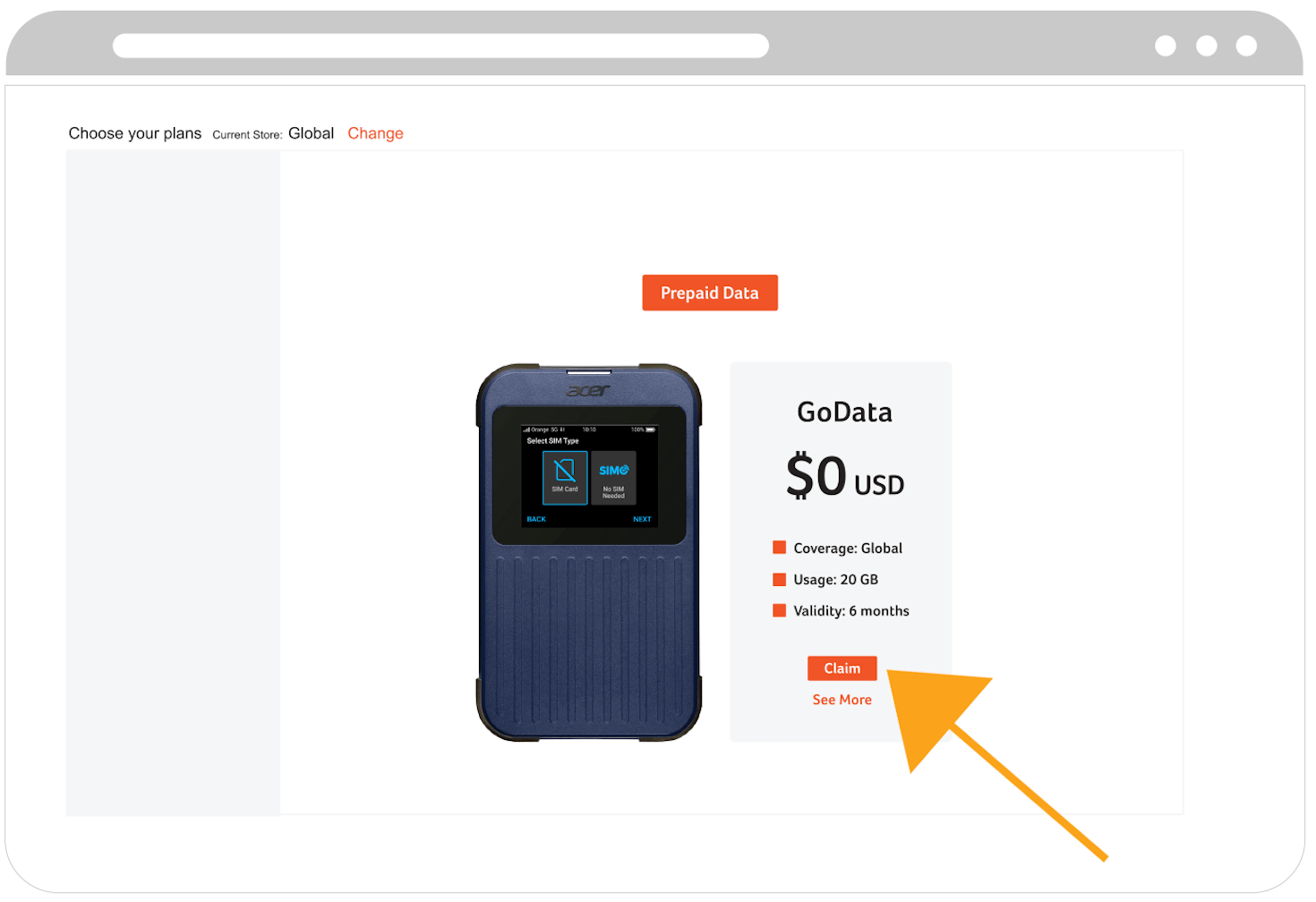 Acer M3 Hotspot Data Redemption Instructions SIMO