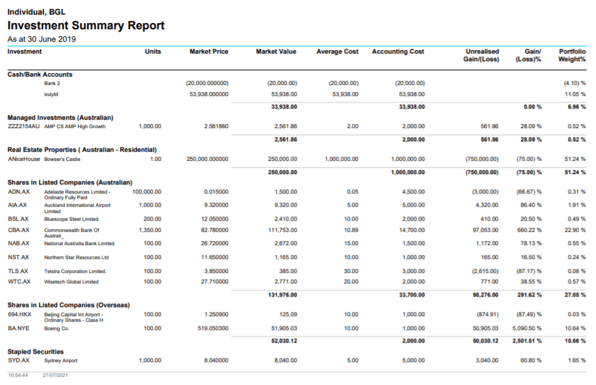 Opening Balances How to Setup an Individual Simple Invest 360