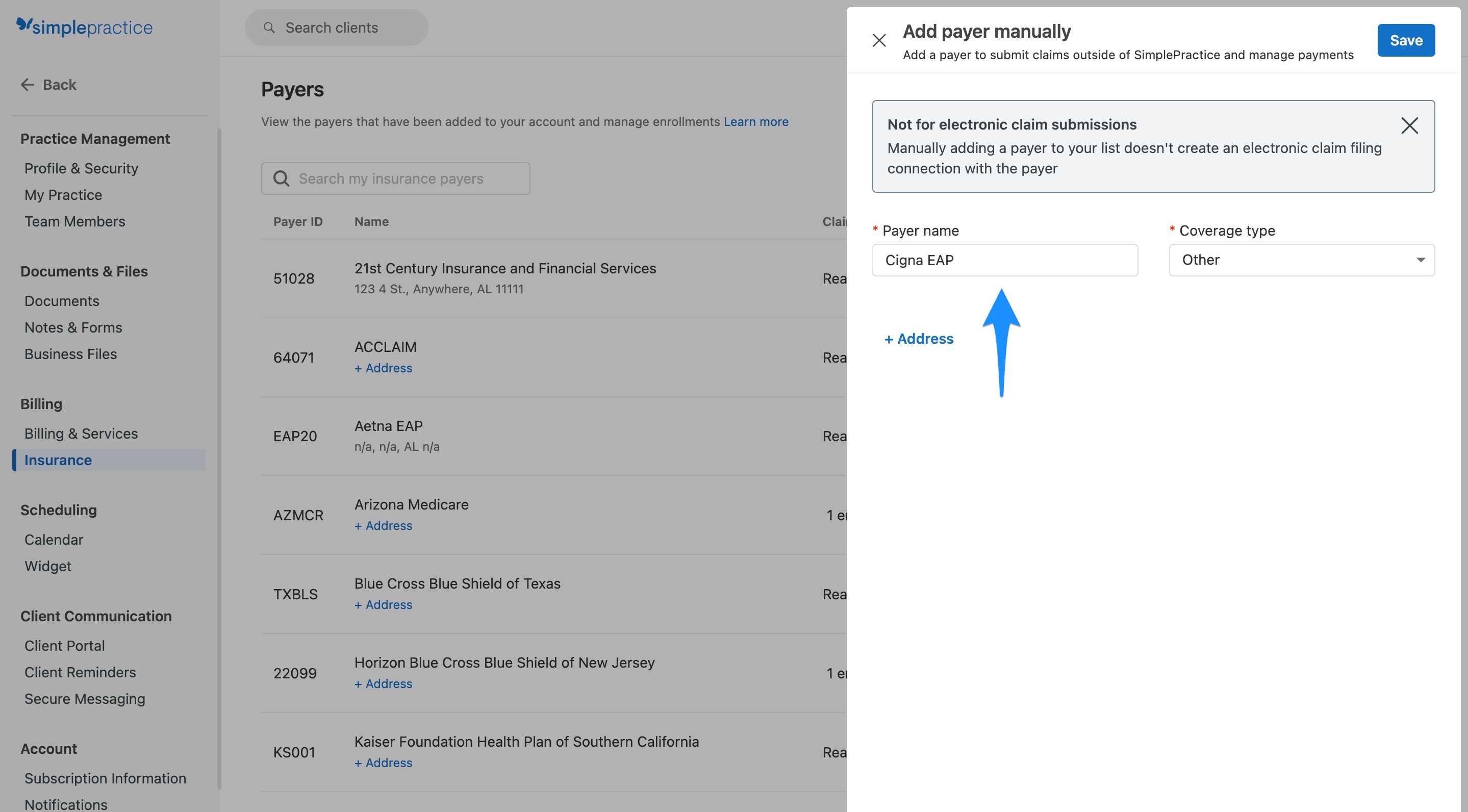 Submitting enrollments to file claims and receive Payment Reports SimplePractice Support