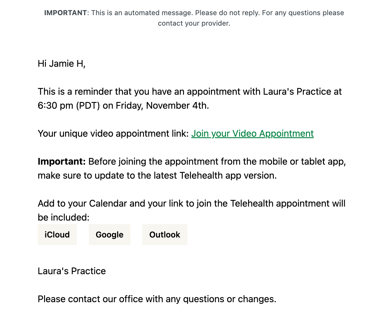 Appointment reminders SimplePractice Client Help Center