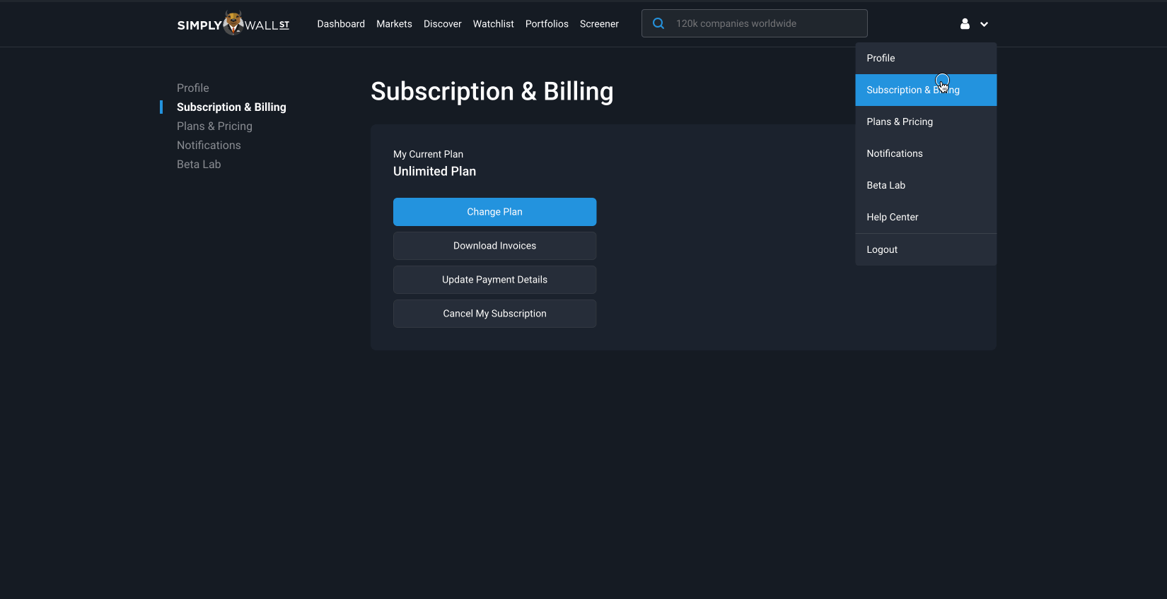 FAQS Payments and Subscription Management Simply Wall St Help Center