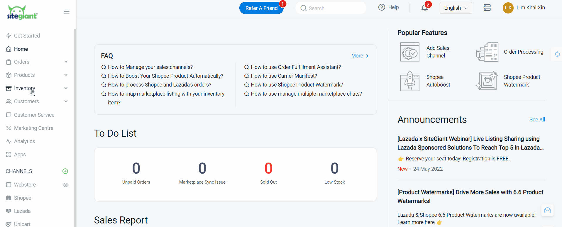 How To Manage Inventory Stock SiteGiant Support Centre