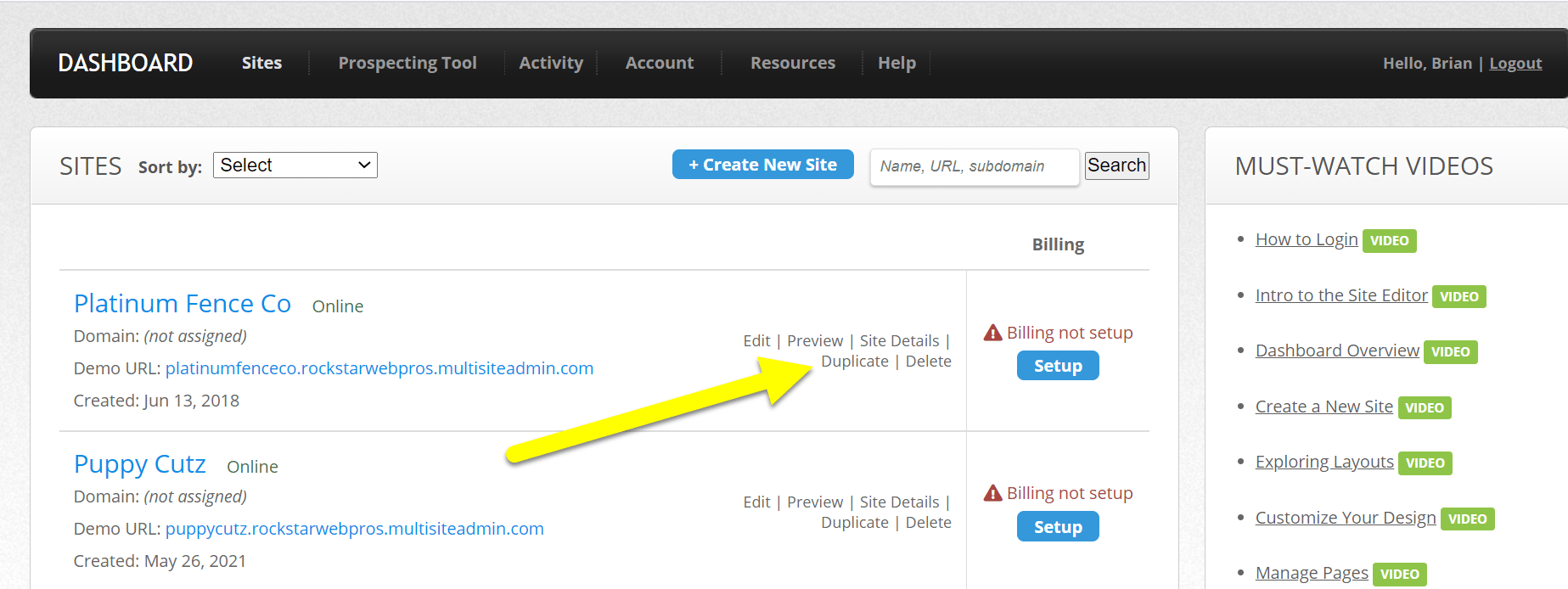 How Do I Duplicate a Site? SiteSwan Support