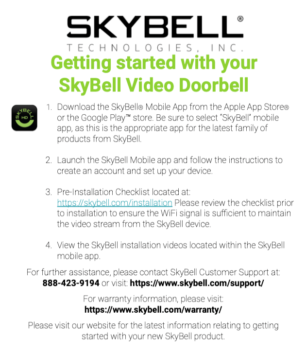 SkyBell LED Reference Guides – SkyBell Technologies