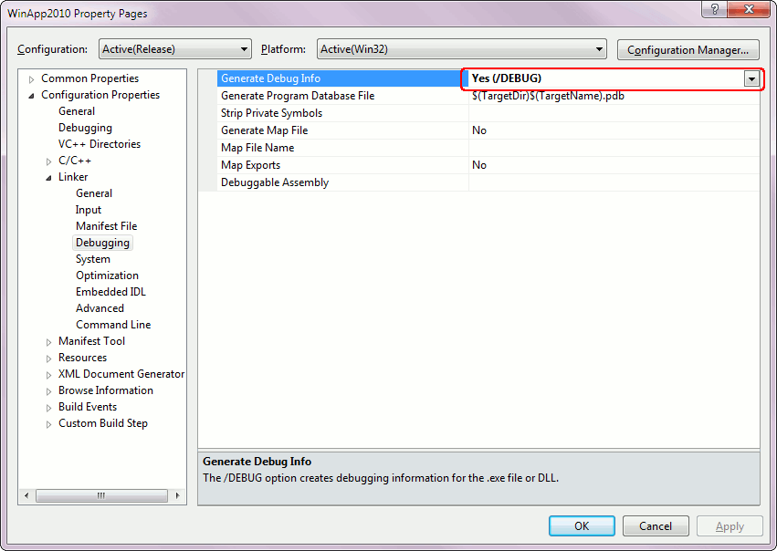 Compiler Settings for Microsoft Visual C++ 2005 2015 AQTime