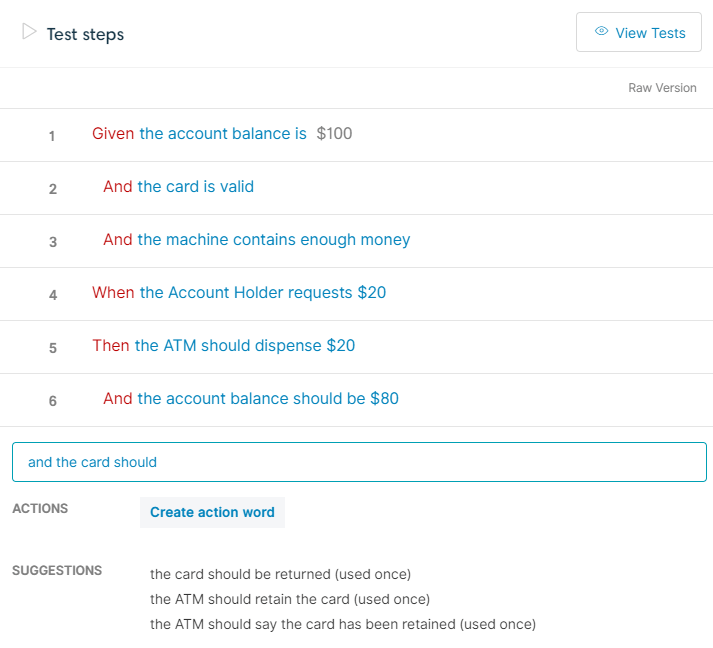 Writing scenarios with Gherkin syntax CucumberStudio Documentation