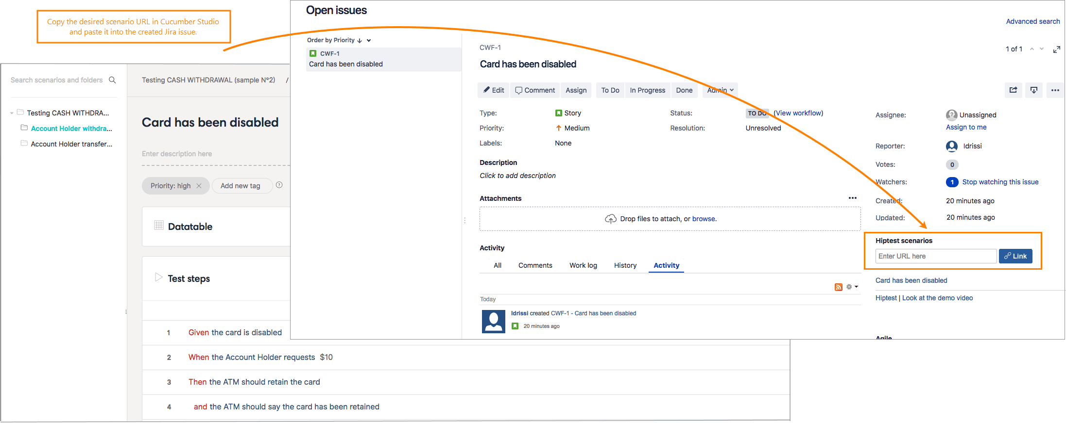 Integration with Jira CucumberStudio Documentation