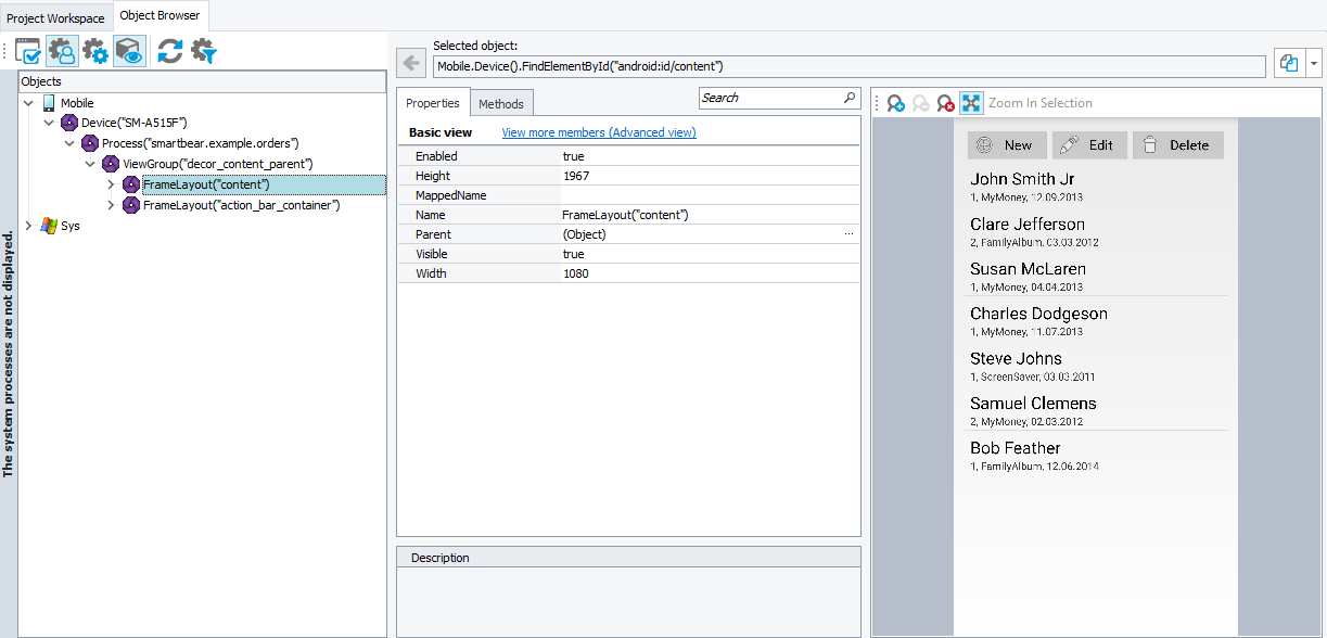 Exploring Object Properties and Methods in the Object Browser