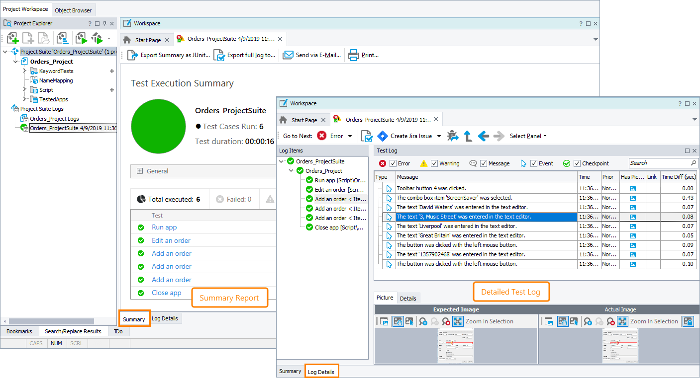 About Test Log Documentation