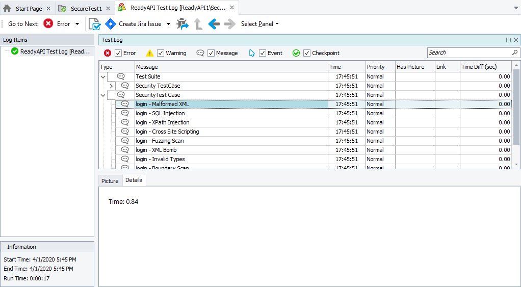 ReadyAPI Test Logs Documentation