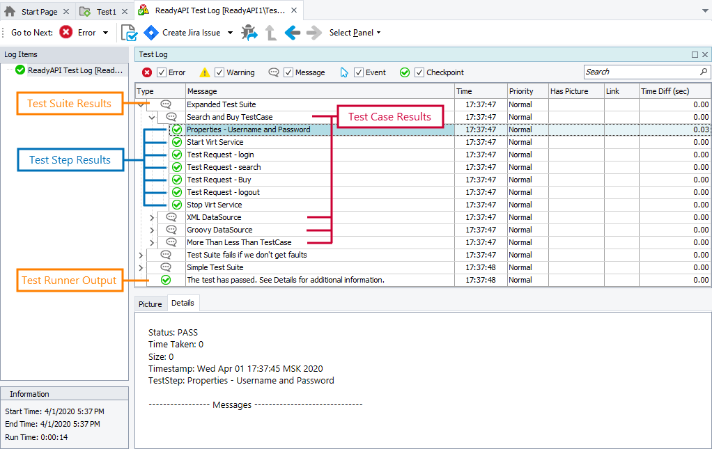 ReadyAPI Test Logs Documentation