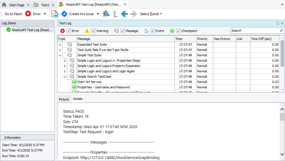 ReadyAPI Test Logs Documentation