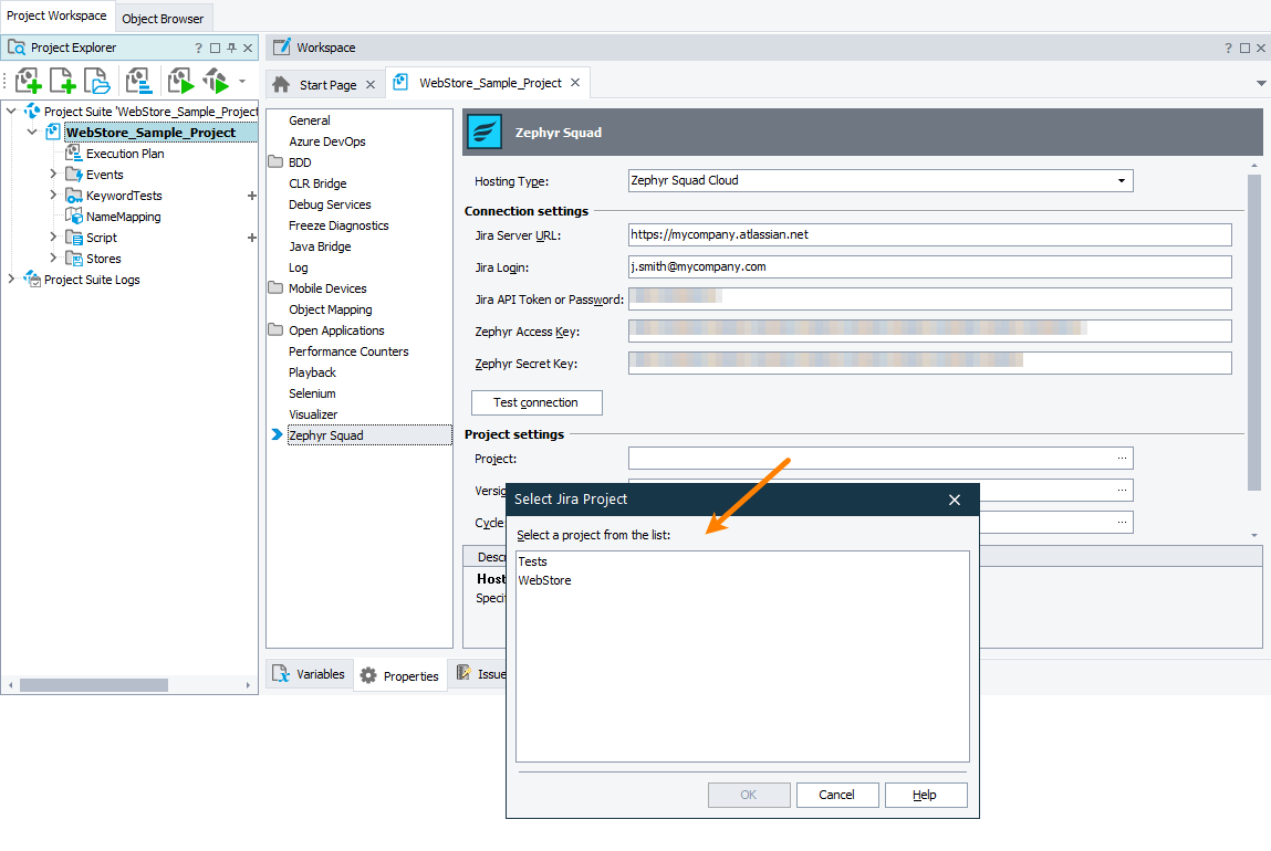 Integration With Zephyr Squad Tutorial Documentation