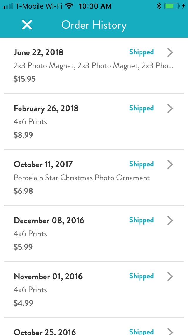 Check order status with the iPhone/iPad app Snapfish Help