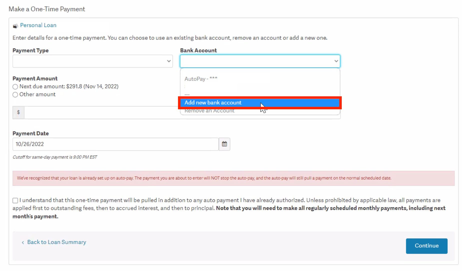How do I add a bank account to use as a payment method for my personal