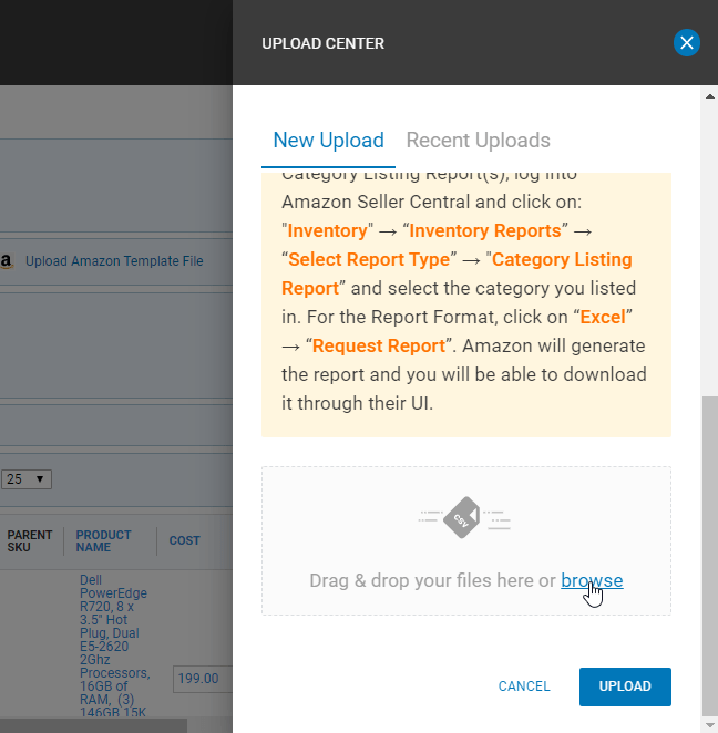 Creating New Catalog Listings on Amazon Using the Upload Center in Your