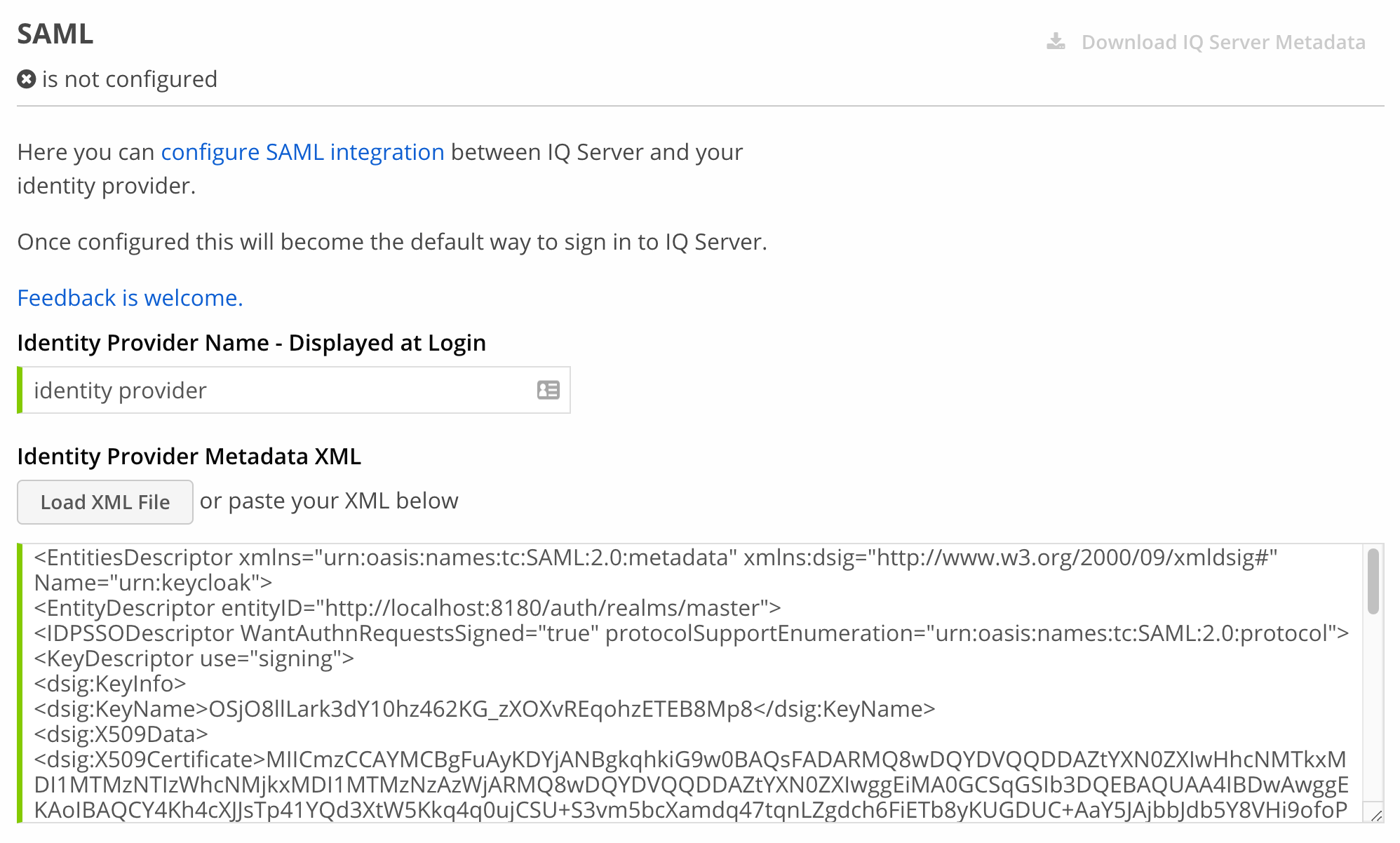 Keycloak SAML integration with Sonatype Platform Sonatype Support