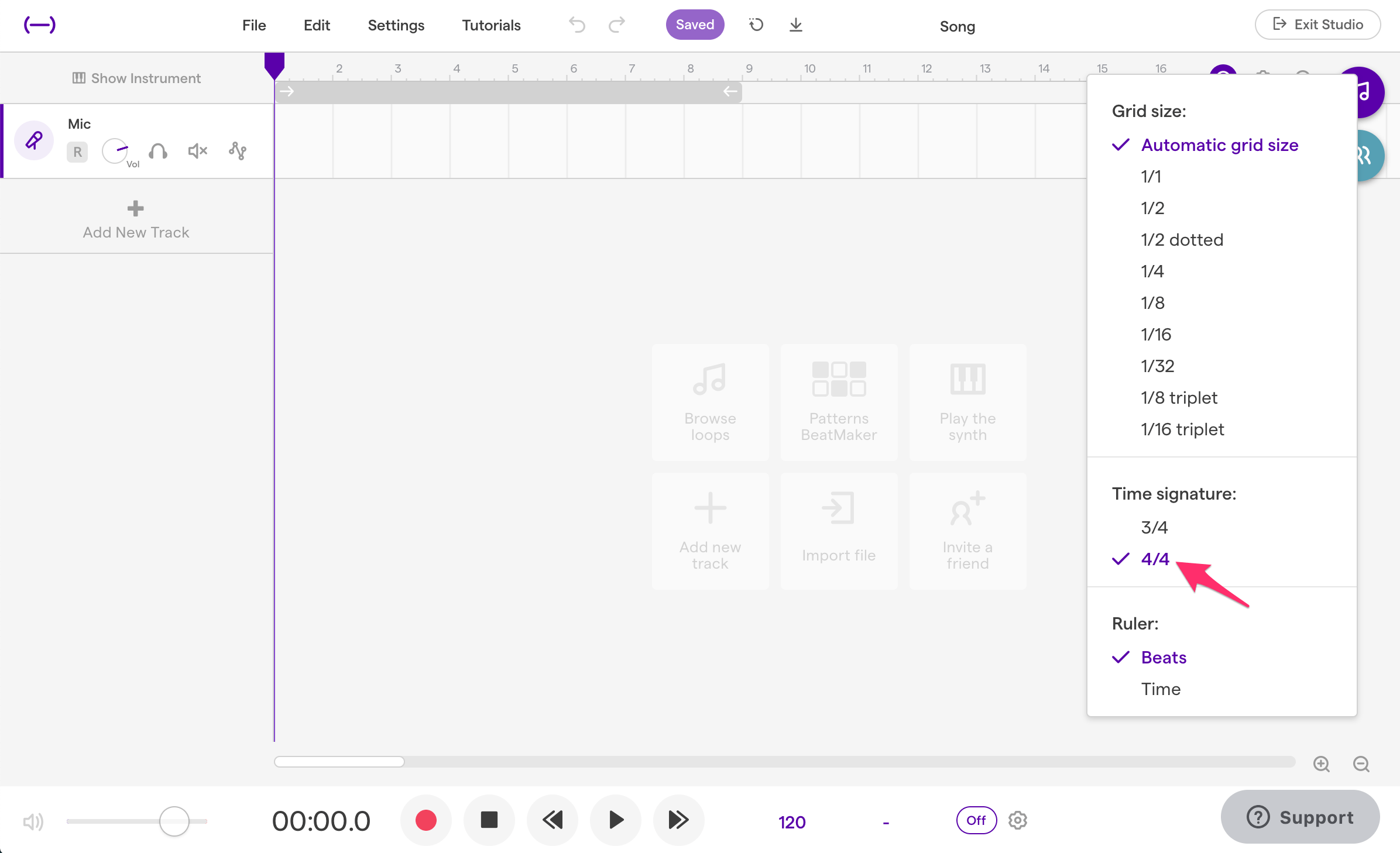 Changing time signature (and what it means) Soundtrap Support