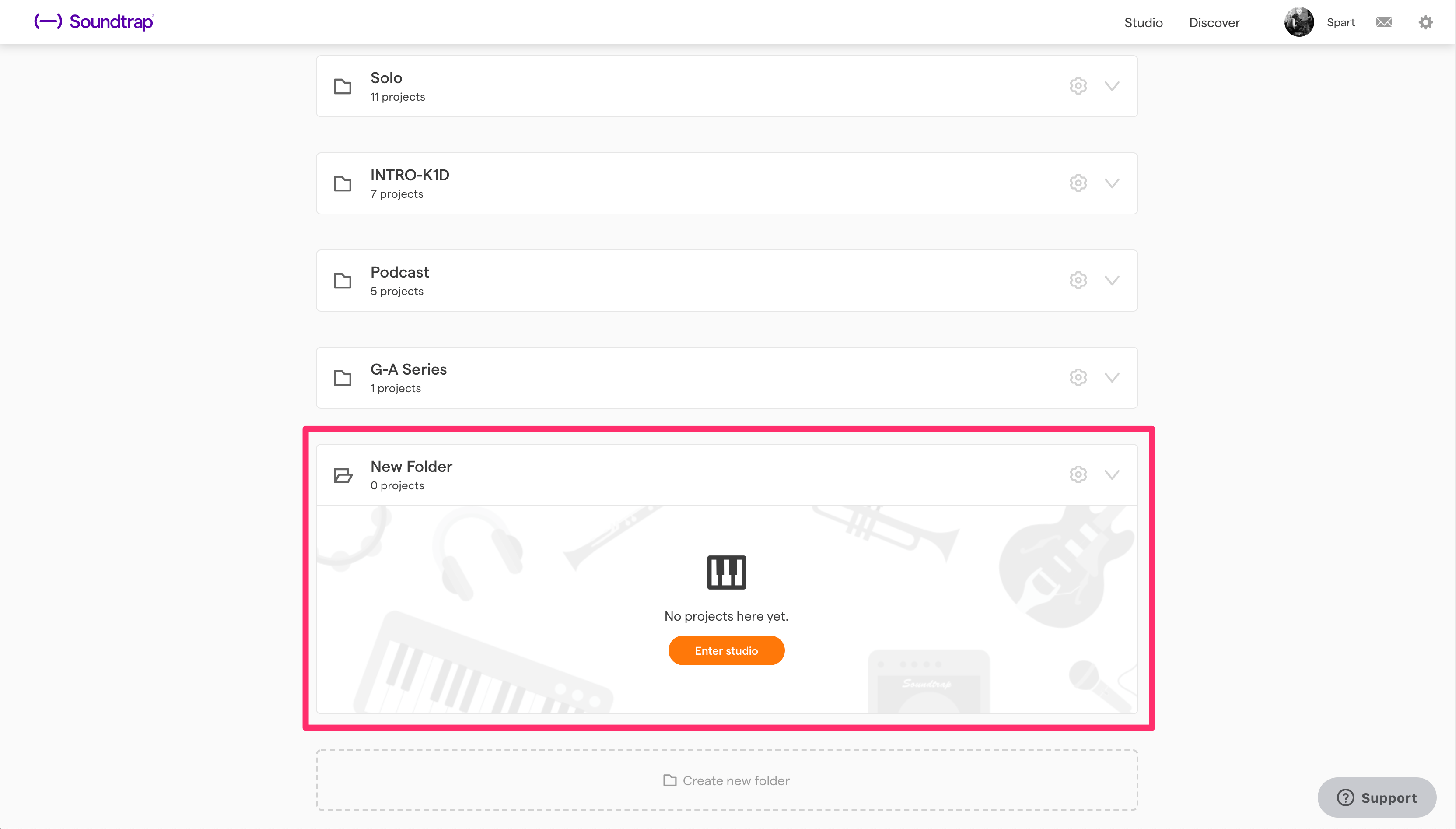 Create a Folder Soundtrap Support