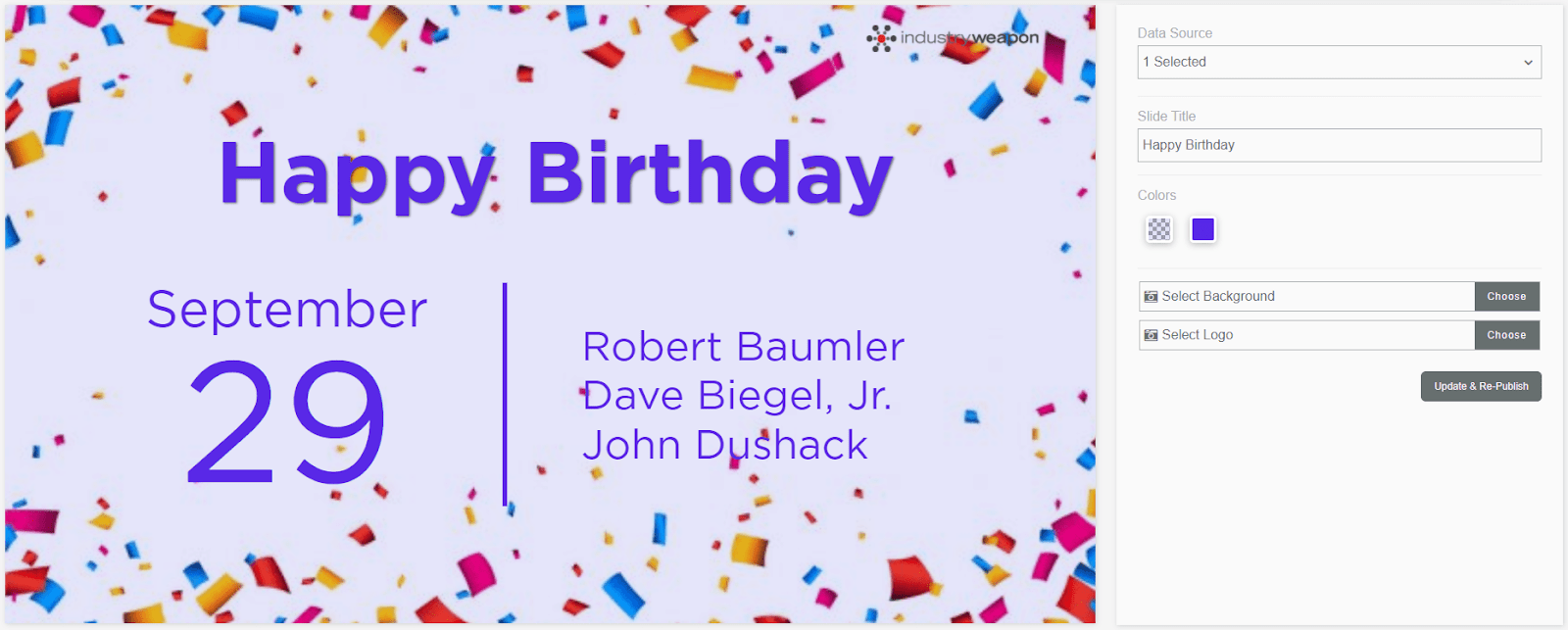 Birthdays and Anniversaries App Tutorial Spectrio