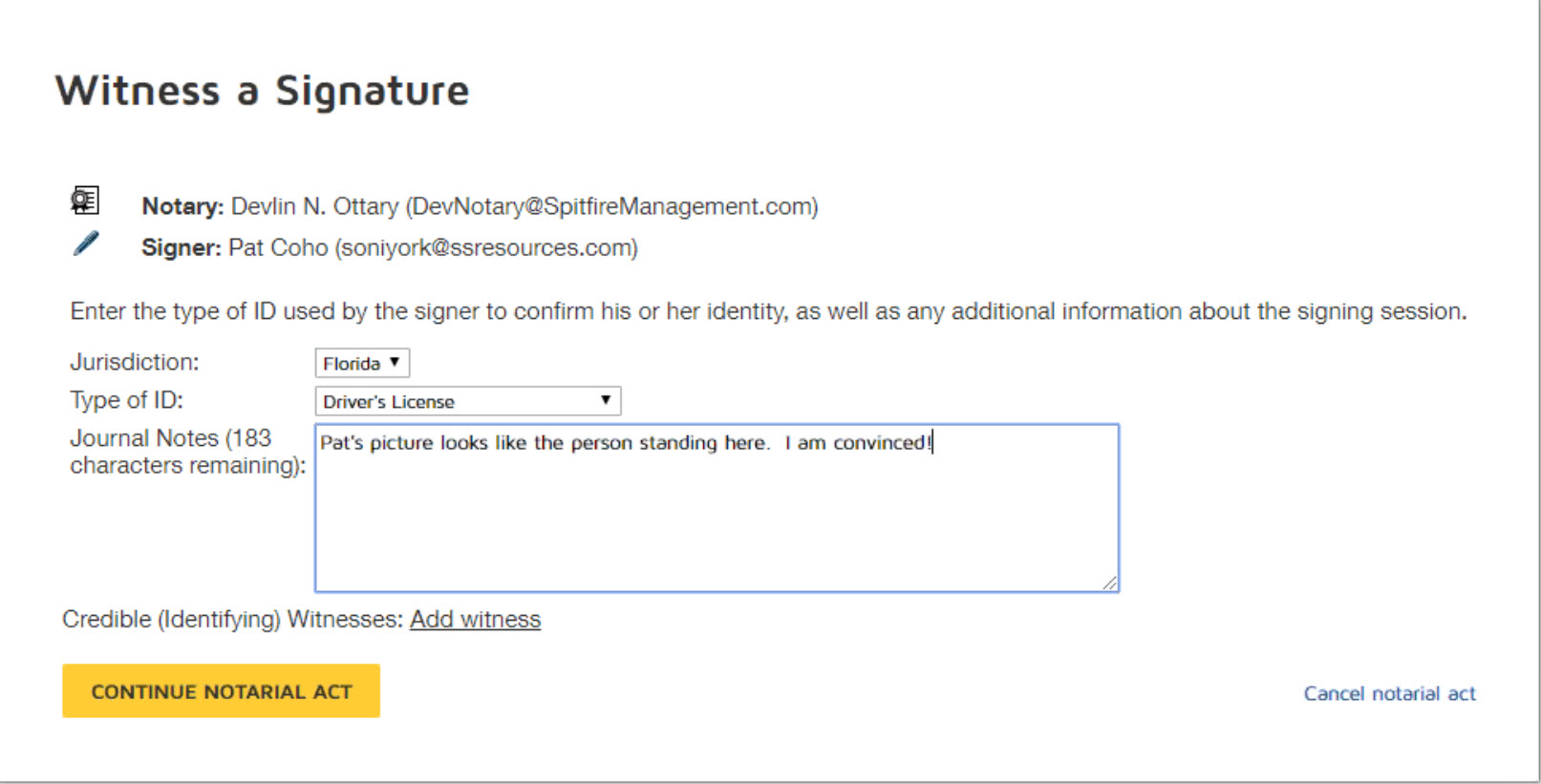 KBA01794 Adding the eNotary Option to DocuSign Spitfire Client Services