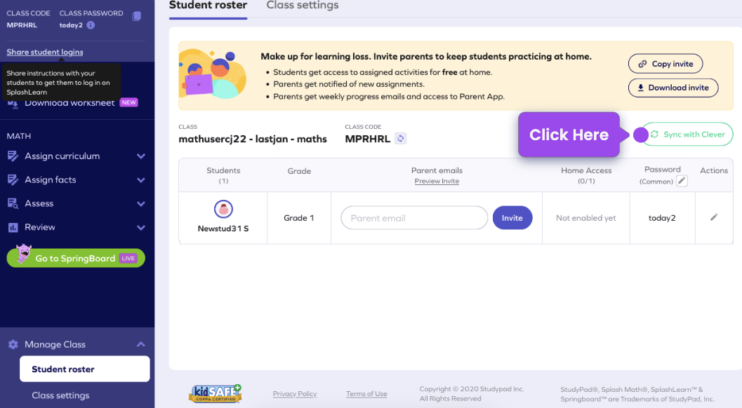 How can teachers add students to an existing SplashLearn classroom