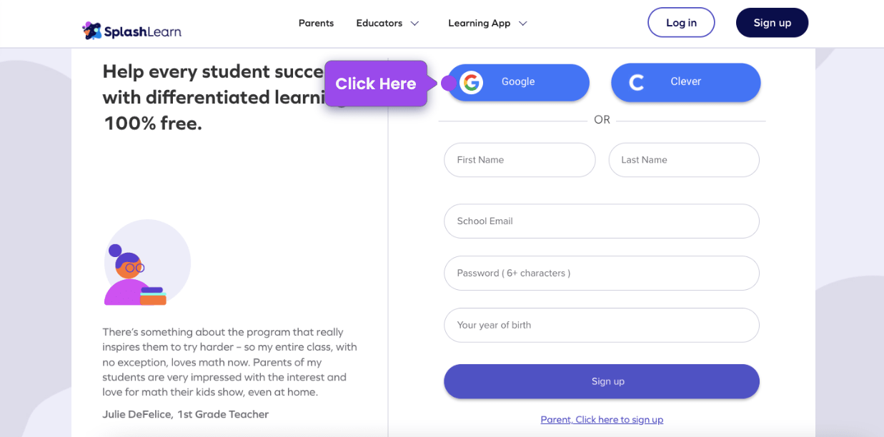 Creating and verifying a Teacher account on SplashLearn A stepbystep guide SplashLearn