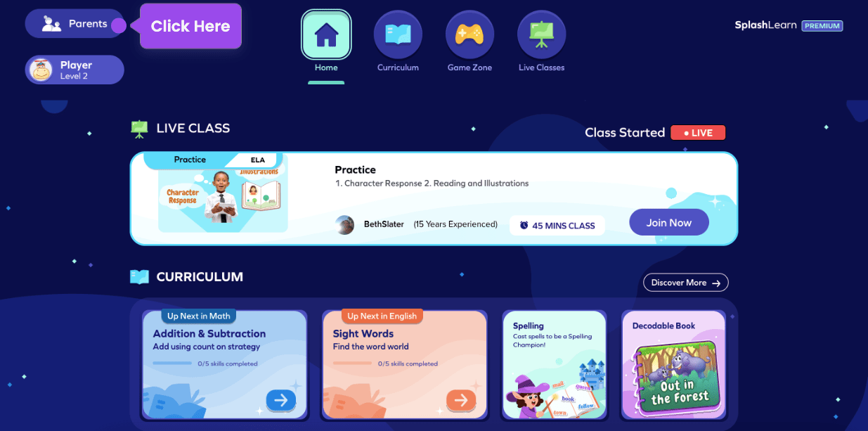 How do parents sign out? SplashLearn