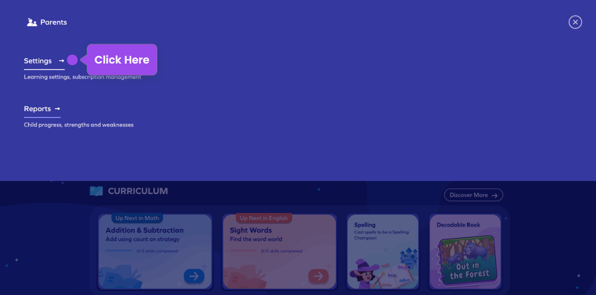 How can parents view/manage the account details? SplashLearn
