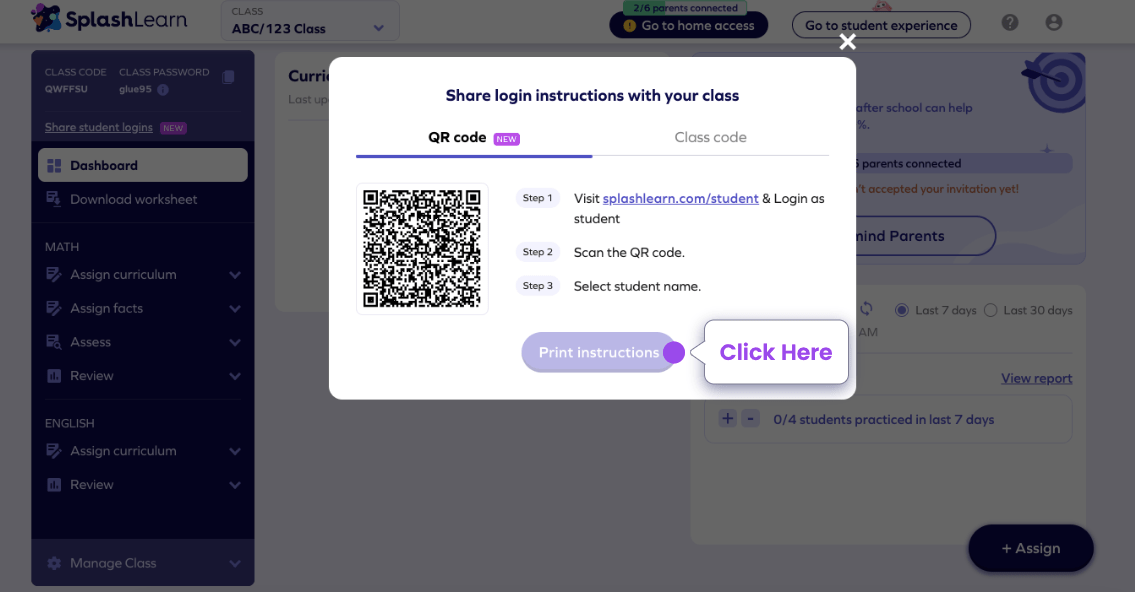 A stepbystep guide for Teachers to help their students login/sign in