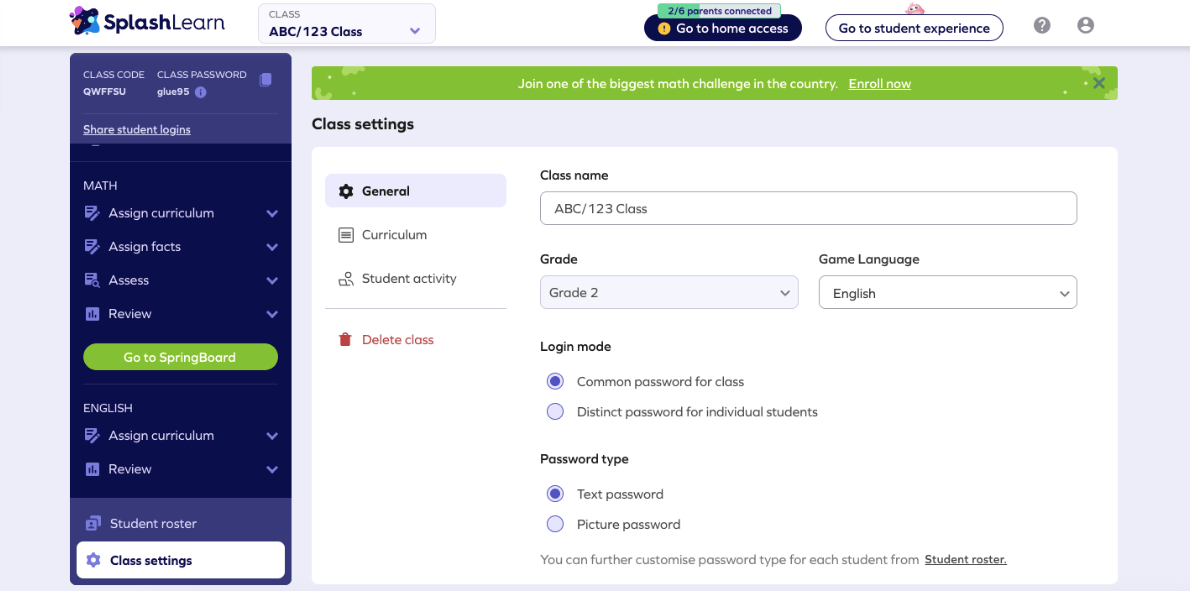 Exploring class settings on SplashLearn customizing your classroom