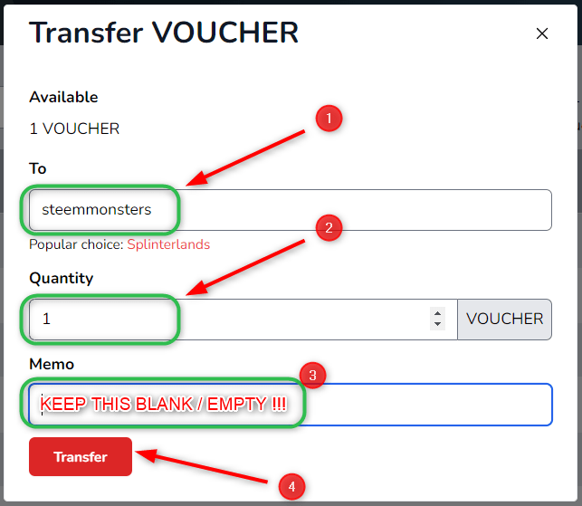 How to Transfer Vouchers Splinterlands