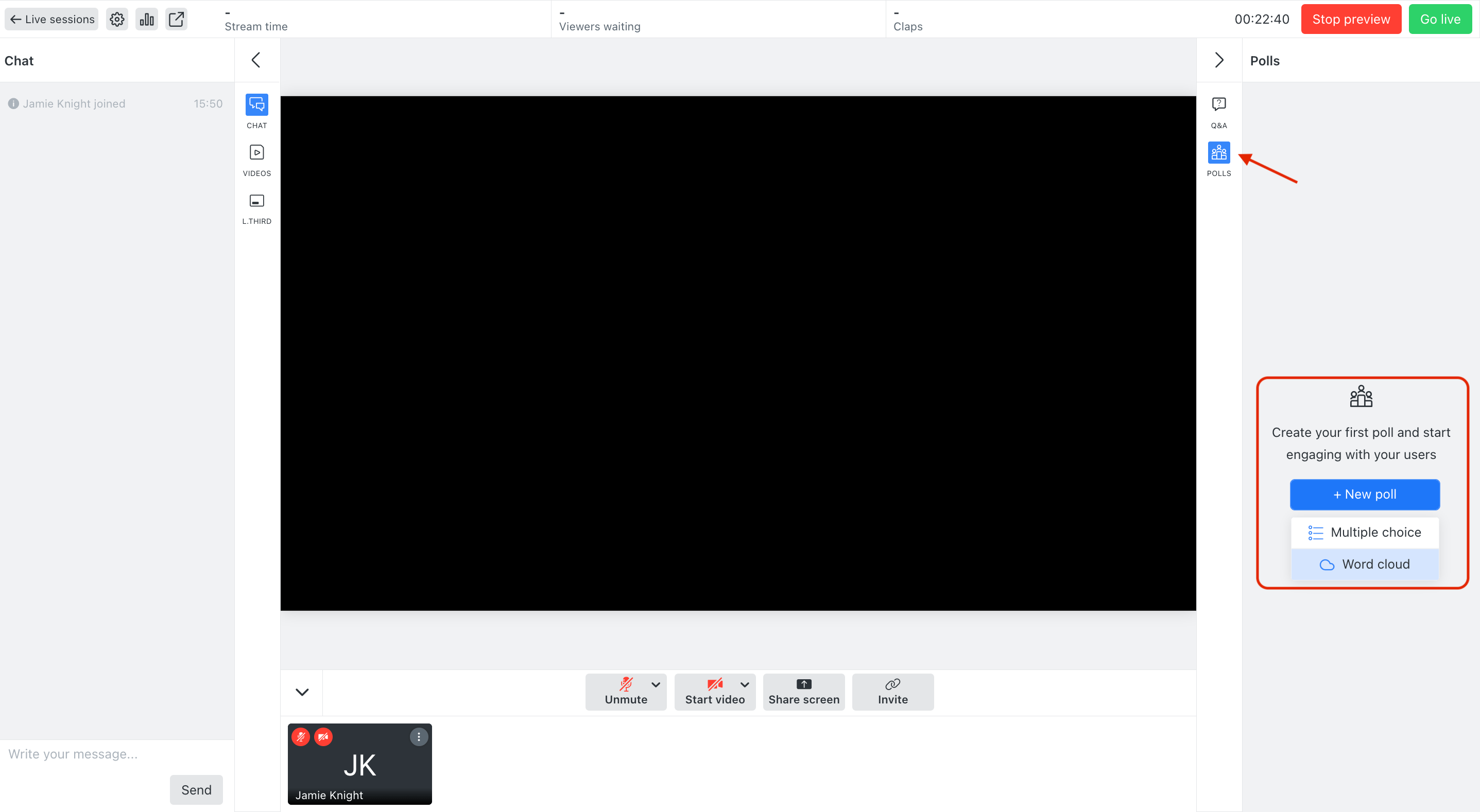 How to set up and run a live session word cloud poll SpotMe knowledge