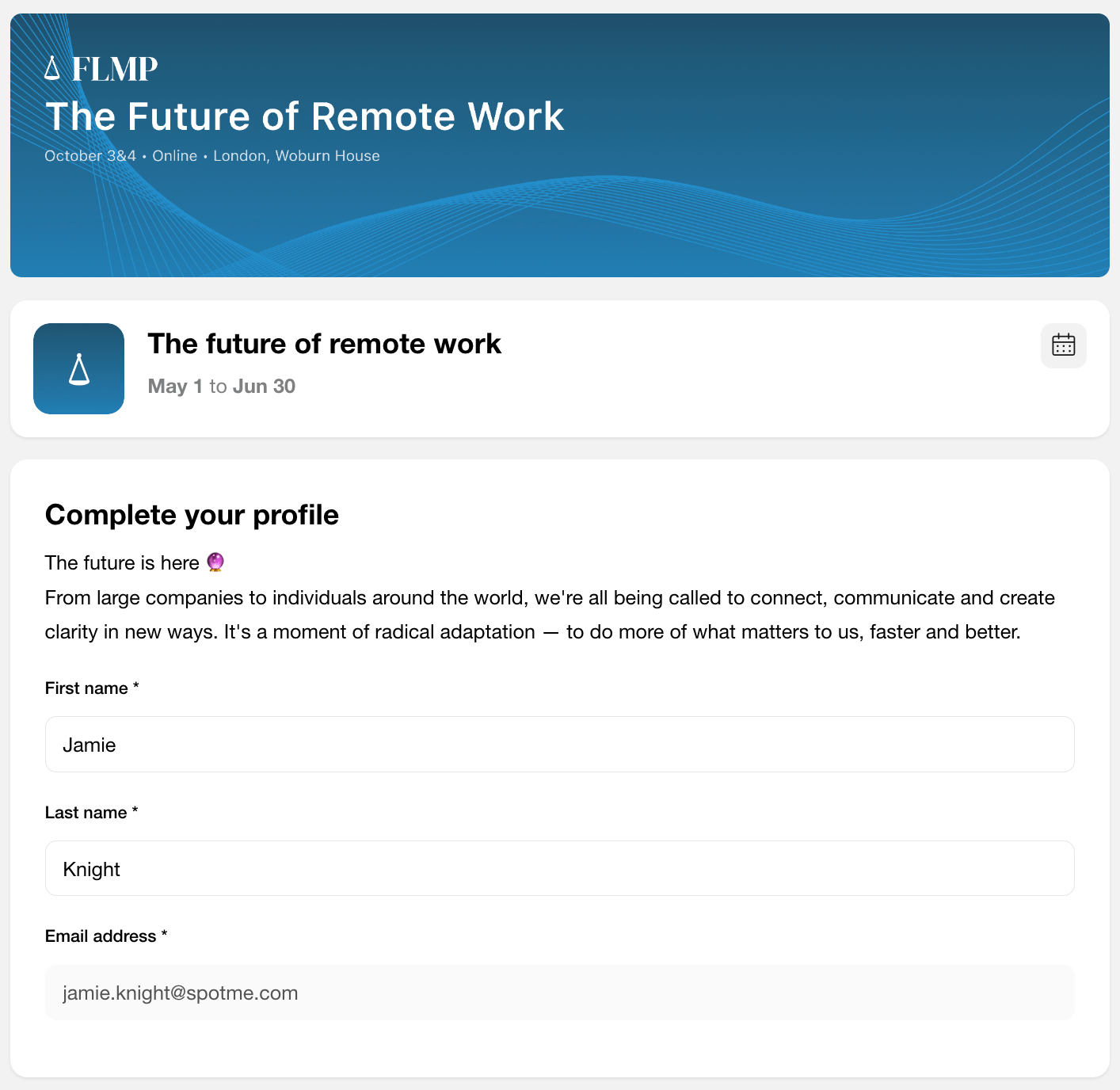 Creating a public open registration page SpotMe knowledge base