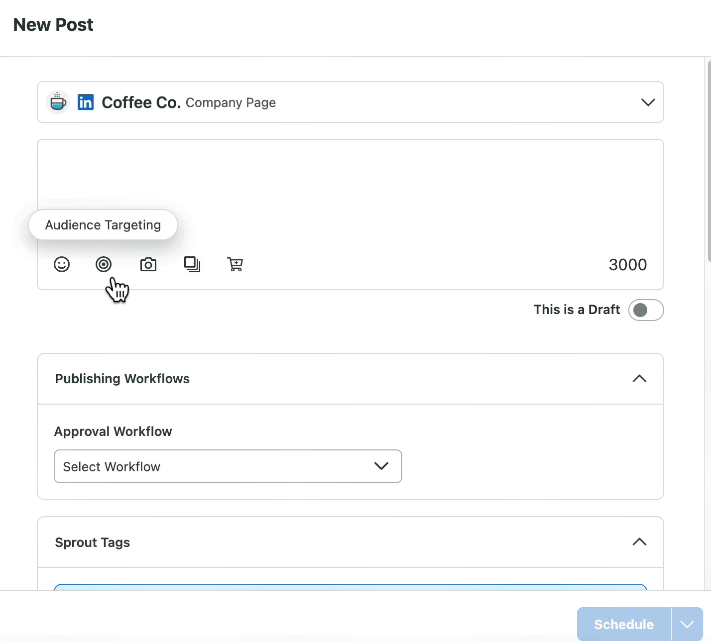 How do I create a LinkedIn post for a Company Page in Sprout? Sprout