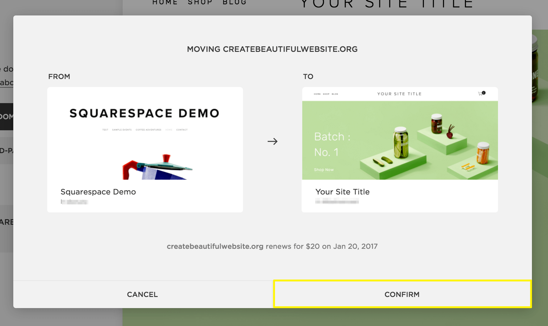 Edit Home Page Squarespace