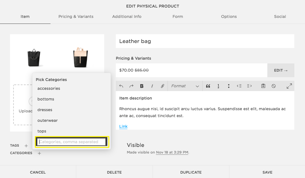 Organizing products Squarespace Help