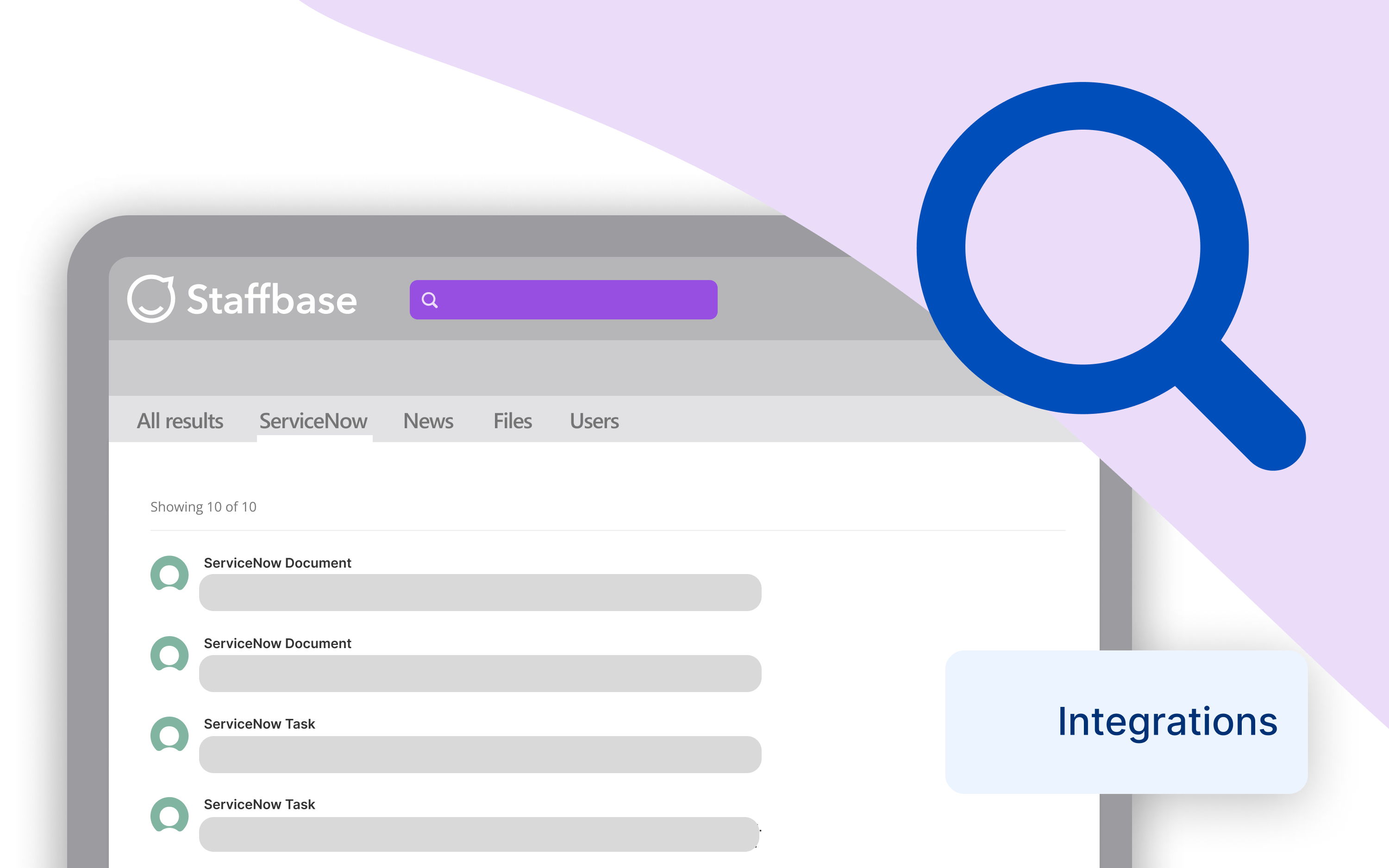 Overview of the ServiceNow Search Integration Staffbase Support Portal