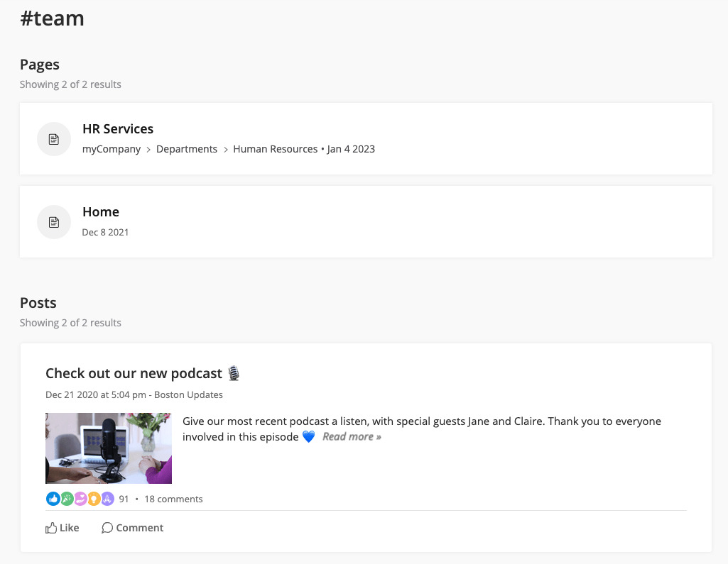 Overview of Hashtags Staffbase Support Portal