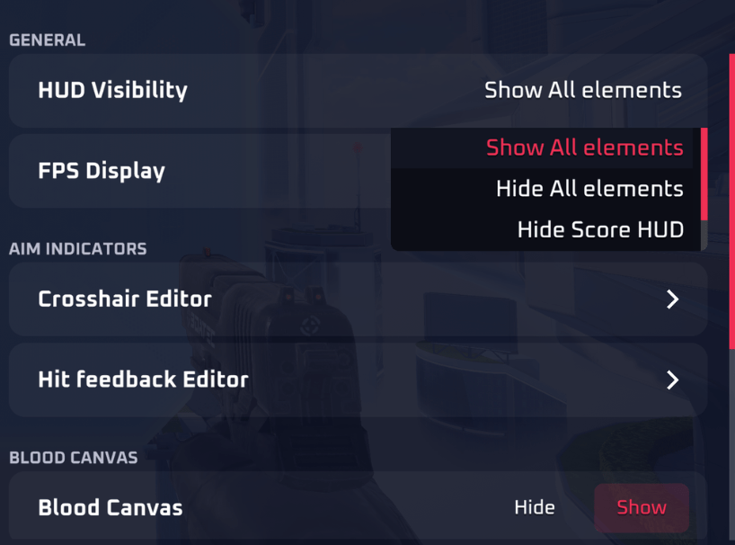 How to turn off 3D Aim trainer HUD? Support